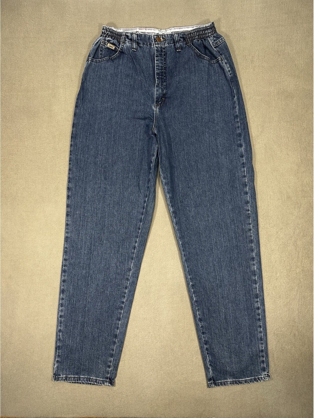 Lee Side Women’s Elastic Waist Straight Leg Blue Jeans Size Approx W32 L32